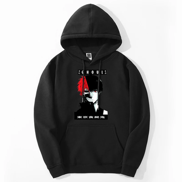 Oversized Hoodie with Tokyo Ghoul anime print Black S