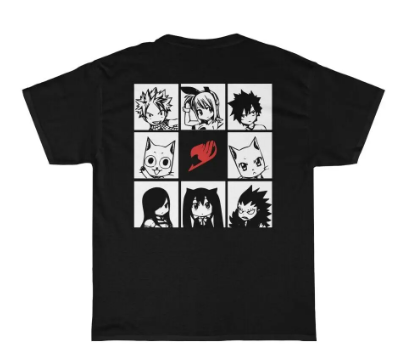 Oversized T-Shirt with Print Fairy Tail Black S