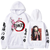 Oversize Hoodie with Demon Slayer Anime Print WHITE S