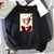 Oversized hoodie with anime print Evangelion BLACK S