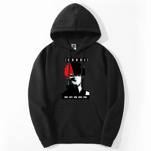 Oversized Hoodie with Tokyo Ghoul anime print Black S