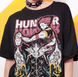 Oversize T-Shirt z nadrukiem Hunter x Hunter Czarny S