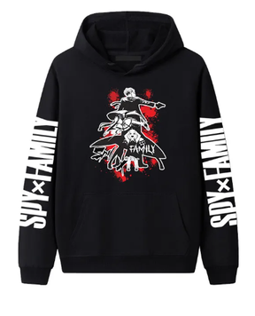 Oversized Hoodie with Spy x Family anime print Black S