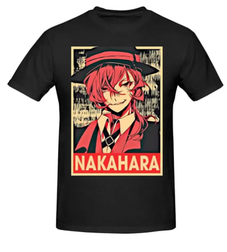 Oversized T-Shirt with Print Bungo Stray Dogs Black S