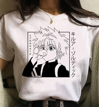 Oversize T-Shirt z nadrukiem Hunter x Hunter Biały S