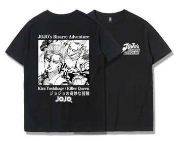 Oversized T-Shirt with Print JoJo's Bizarre Adventure Black S