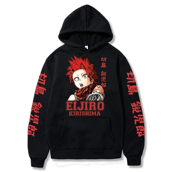 Oversized Hoodie with My Hero Academia anime print Black S