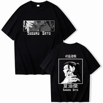 Oversized T-Shirt with Print jujutsu kaisen Black S