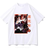 Oversize T-Shirt mit Print Demon Slayer Weiß S T0111 фото