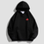 Oversized Hoodie with Naruto anime print Black S