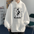 Oversize Hoodie mit Anime-DruckJujutsu KaisenWEIß S H0227 фото