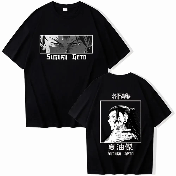 Oversize T-Shirt mit Print jujutsu kaisen Schwarz S T0195 фото