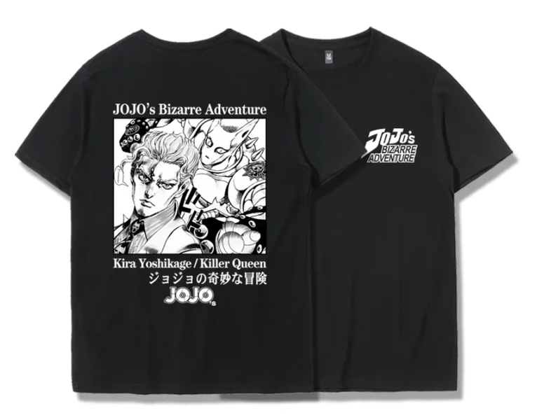 Oversize T-Shirt mit Print JoJo's Bizarre Adventure Schwarz S T0174 фото