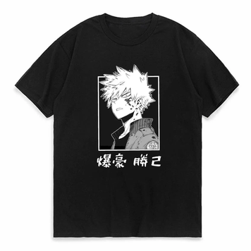 Oversize T-Shirt z nadrukiem My Hero Academia Czarny S