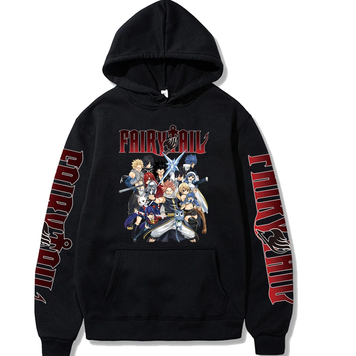 Oversized Hoodie mit Anime-Druck Fairy Tail SCHWARZ S H0150 фото