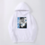 Oversize Hoodie with Demon Slayer Anime Print WHITE S