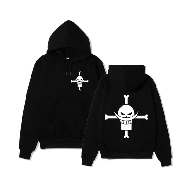 Oversized Hoodie with One Piece anime print Black S