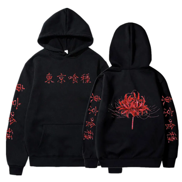 Oversize Hoodie mit Anime-Druck Tokyo Ghoul SCHWARZ S H0308 фото