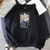 Oversized hoodie with Chainsaw man anime print BLACK S