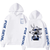 Oversized hoodie with Chainsaw man anime print WHITE S