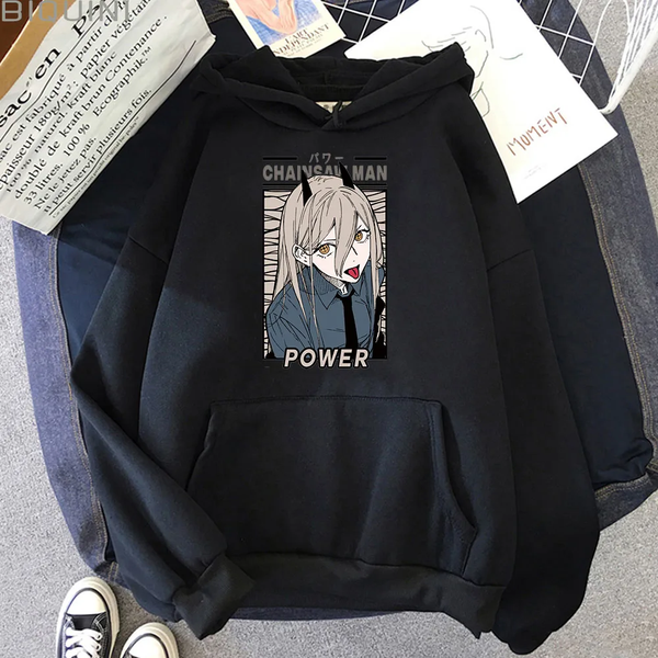 Oversize Hoodie mit Chainsaw man Anime Print SCHWARZ S H0071 фото