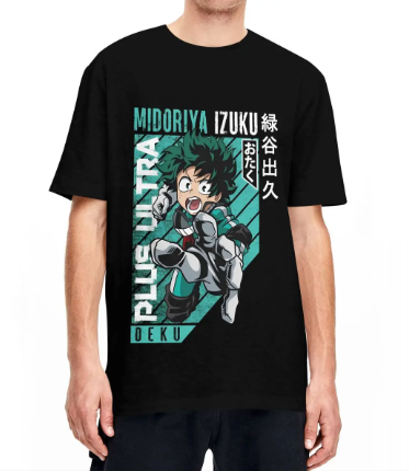 Oversize T-Shirt mit Print My Hero Academia Schwarz S T0216 фото