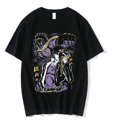 Oversize T-Shirt z nadrukiem JoJo's Bizarre Adventure Czarny S