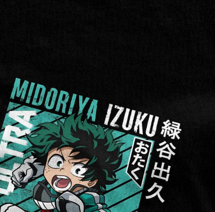 Oversize T-Shirt z nadrukiem My Hero Academia Czarny S