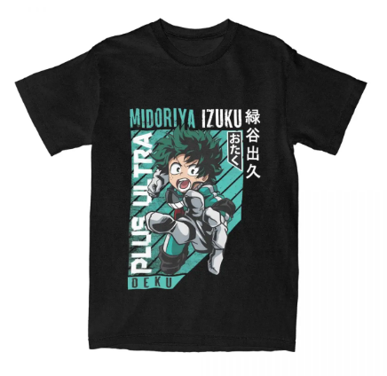 Oversized T-Shirt with Print My Hero Academia Black S