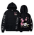 Oversized Hoodie with One Piece anime print Black S