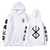 Oversized hoodie with Berserk anime print, white, size S