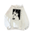 Oversized hoodie with Death Note anime print WHITE S