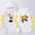 Oversize Hoodie with Demon Slayer Anime Print WHITE S