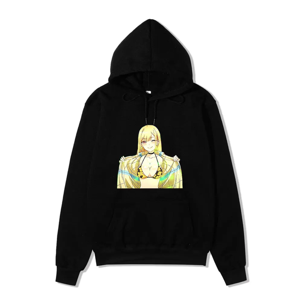 Oversized Hoodie with My Dress-Up Darling anime print Black S