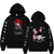 Oversized Hoodie with One Piece anime print Black S