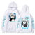 Oversized Hoodie with Jujutsu Kaisen anime print White S