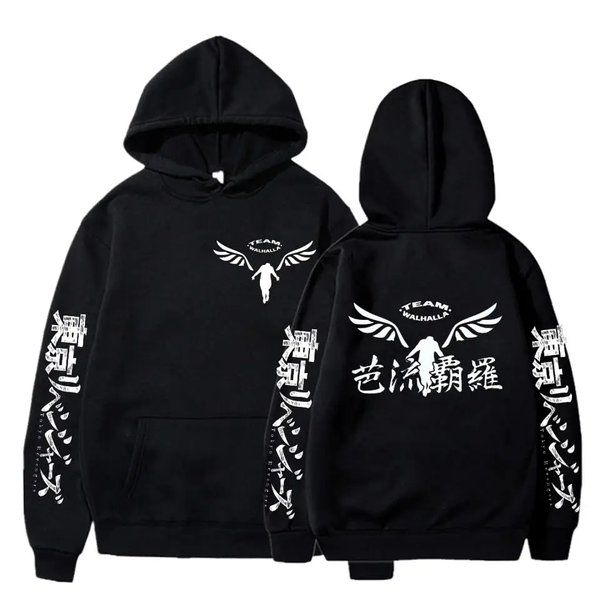 Oversize Hoodie mit Anime-Druck Tokyo Revengers SCHWARZ S H0323 фото