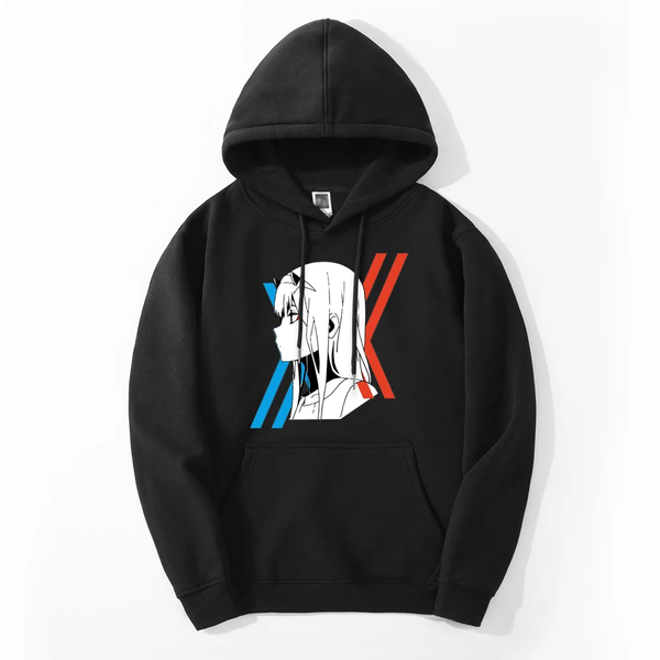 Oversize Hoodie mit Darling in the FranXX Anime Print SCHWARZ S H0088 фото