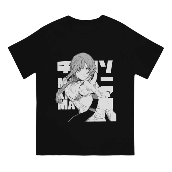 Oversized T-Shirt with Print Chainsaw Man Black S