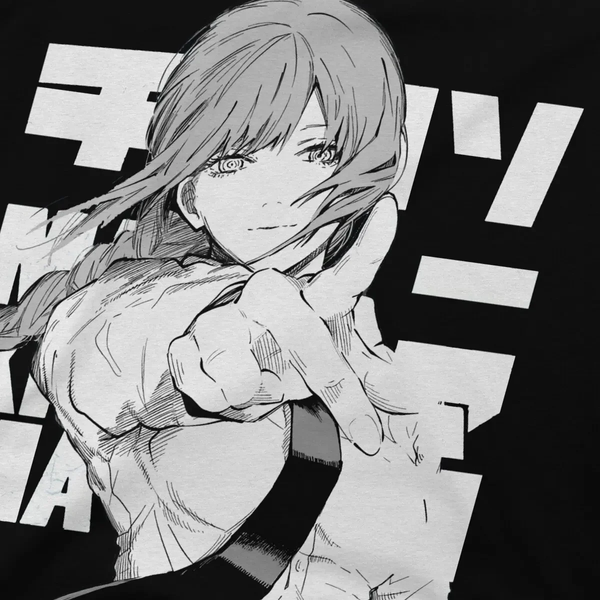 Oversized T-Shirt with Print Chainsaw Man Black S