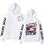 Oversized hoodie with Chainsaw man anime print WHITE S