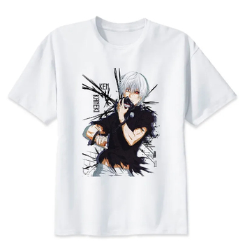 Oversize T-Shirt mit Print Tokyo Ghoul Weiß S T0276 фото