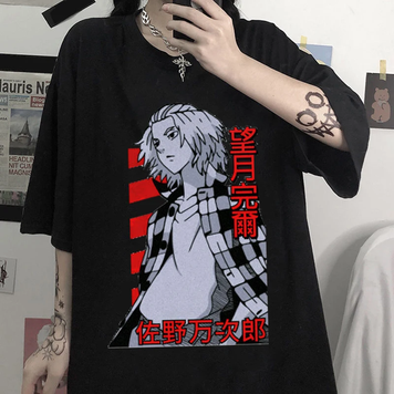 Oversize T-Shirt mit Print Tokyo Revengers Schwarz S T0289 фото