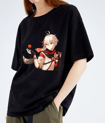 Oversized T-Shirt with Print Genshin Impact Black S