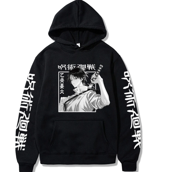 Oversize Hoodie mit Anime-Druck Jujutsu Kaisen SCHWARZ S H0228 фото