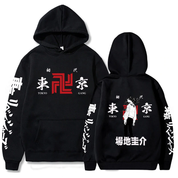 Oversize Hoodie mit Anime-Druck Tokyo Revengers SCHWARZ S H0332 фото