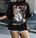 Oversize T-Shirt z nadrukiem Chainsaw Man Czarny S