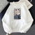 Oversized hoodie with Chainsaw man anime print WHITE S