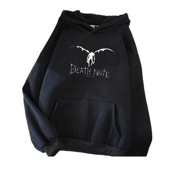 Oversized hoodie with Death Note anime print BLACK S