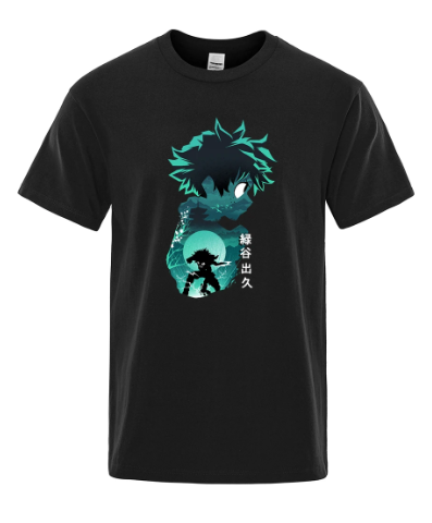 Oversize T-Shirt z nadrukiem My Hero Academia Czarny S